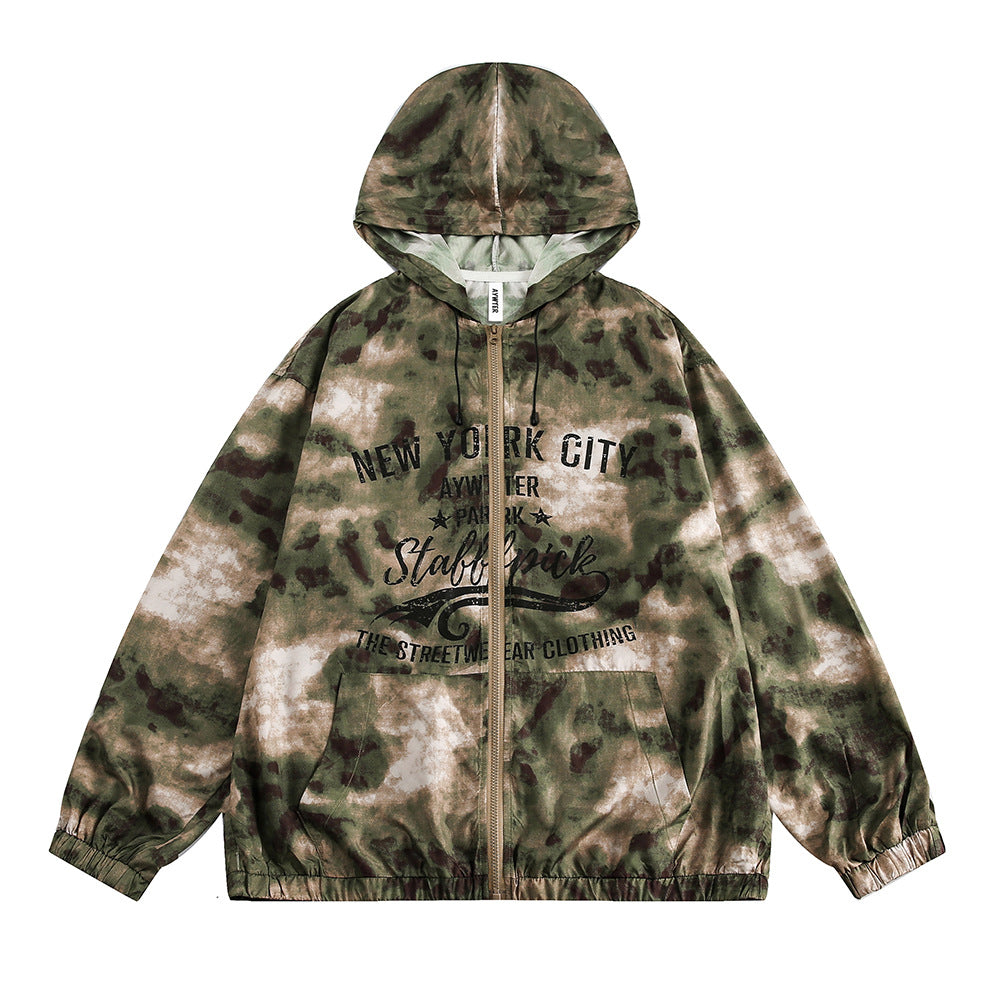 Bape Hooded Camouflage Sun Protection Clothing For Men