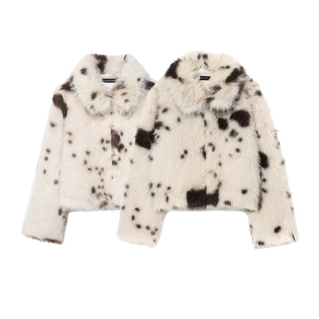 Fur Animal Pattern Coat For Women