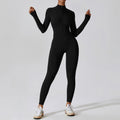 Women's Long-sleeve Zipper Gym Sports Jumpsuit