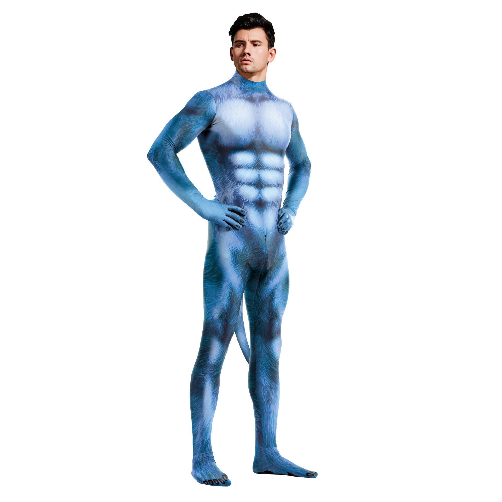 Animal Costume Blue Dog Digital Printing All-inclusive Tight Jumpsuit Performance Wear