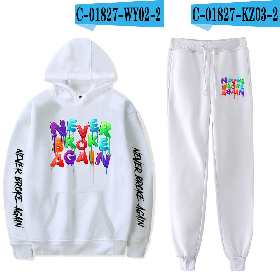 Broke Again Hooded Sweatshirt And Ankle Pants Casual Set