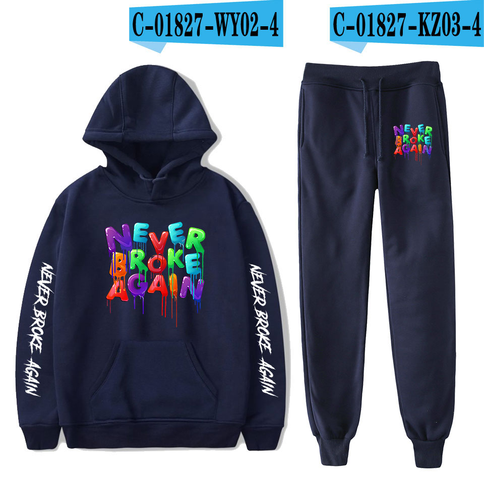 Broke Again Hooded Sweatshirt And Ankle Pants Casual Set