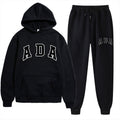 Letter-printed Loose-fitting Hooded Sweatshirt Set