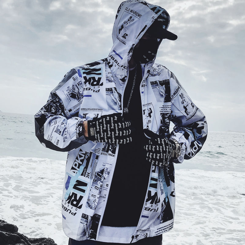 Windbreaker Hip Hop Korean Hooded