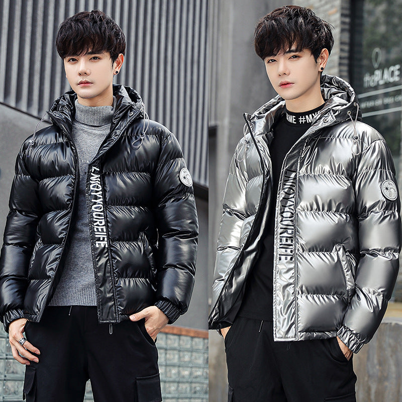 Glossy jacket men's down cotton jacket