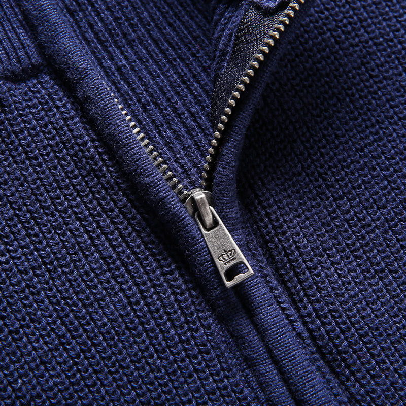Fall half zip collar sweater men