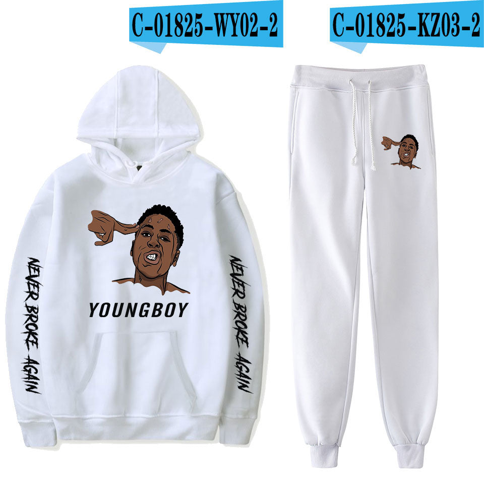 Broke Again Hooded Sweatshirt And Ankle Pants Casual Set