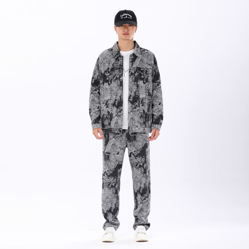 Mens Sophisticated Embossed Denim Jacket For Spring And Autumn In A Casual American Style