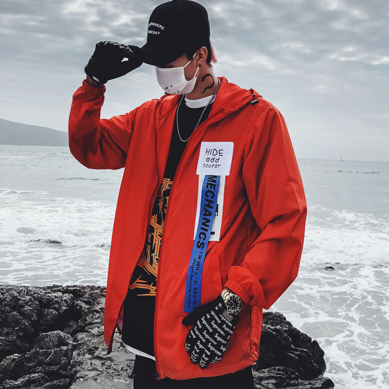 Windbreaker Hip Hop Korean Hooded