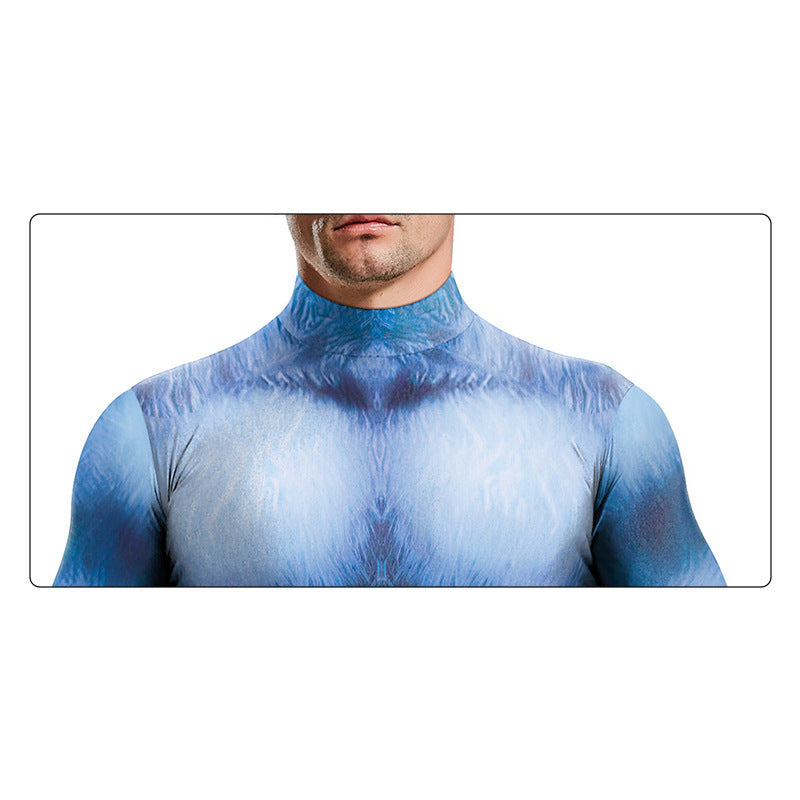 Animal Costume Blue Dog Digital Printing All-inclusive Tight Jumpsuit Performance Wear