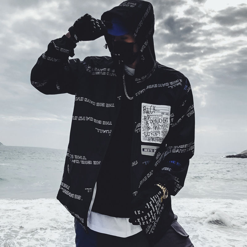Windbreaker Hip Hop Korean Hooded