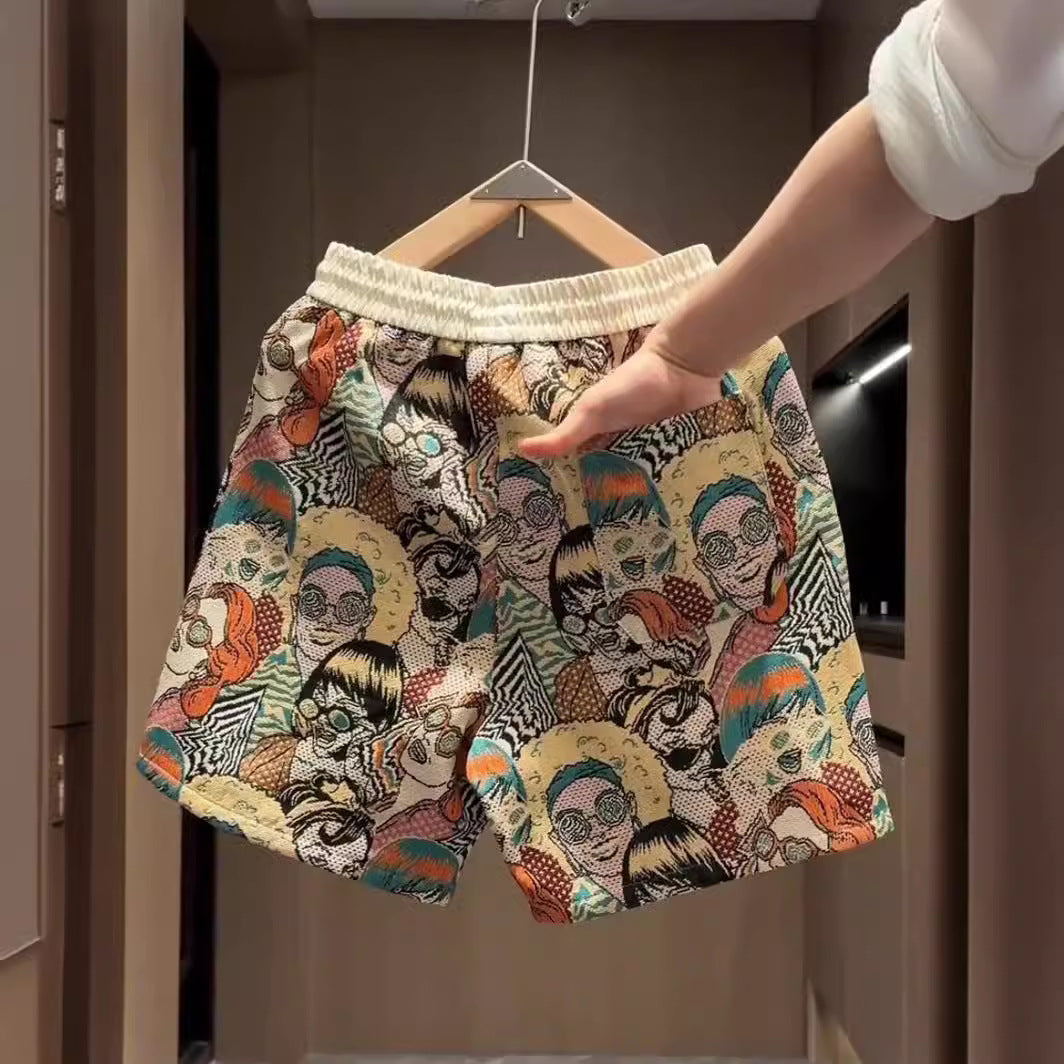 Summer New American Yarn-dyed Jacquard Casual Shorts