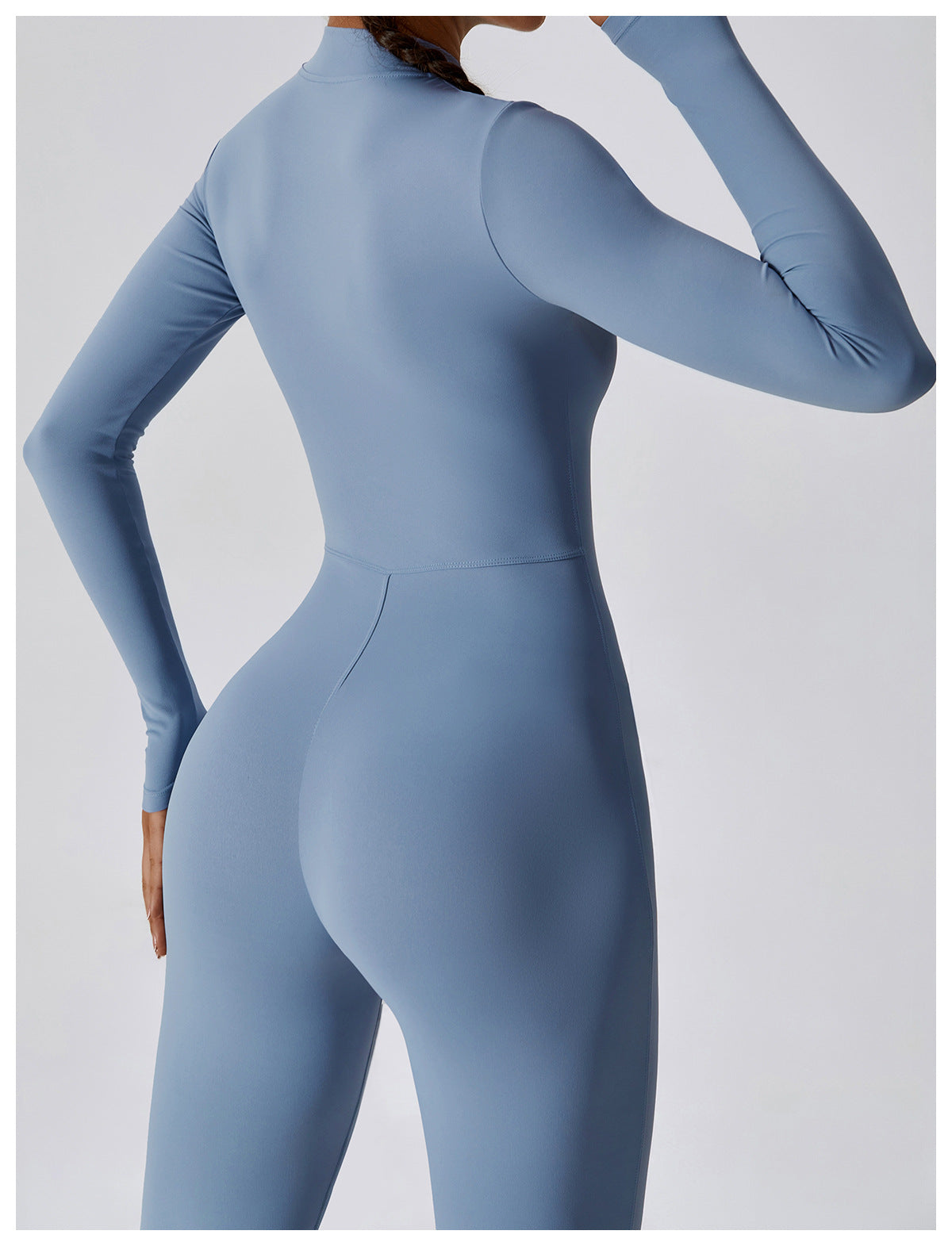 Women's Long-sleeve Zipper Gym Sports Jumpsuit