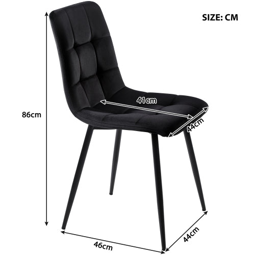 Dining Table Set  5-piece , Dining Table Set With 4 Chairs, Kitchen Table Set, Round Dining Table With 100 Cm Diameter And Golden Metal Legs, White MDF Table Top, Black Velvet Dining Chairs