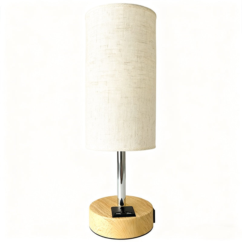 Bedside Lamps With 3-pin Plug, 3 Way Dimmable Table Lamp With USB A C Charging