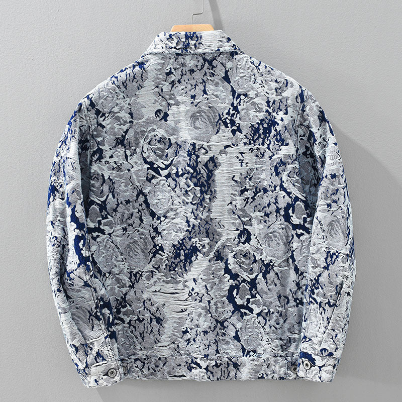 Fashion New Jacquard Denim Coat For Men