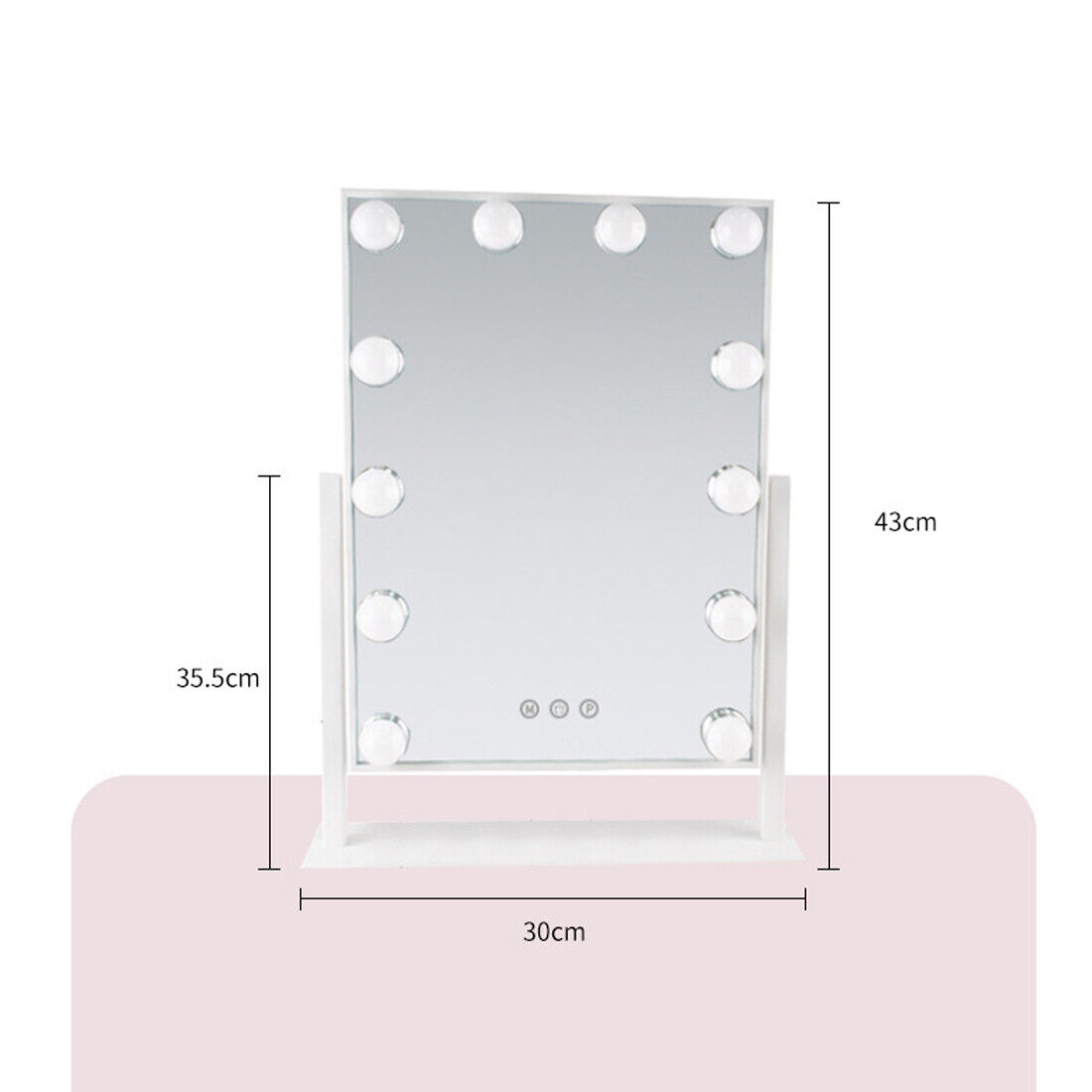 New Hollywood Mirror Vanity Make Up Mirror With 12 Lights LED Dressing Table Mirror UK