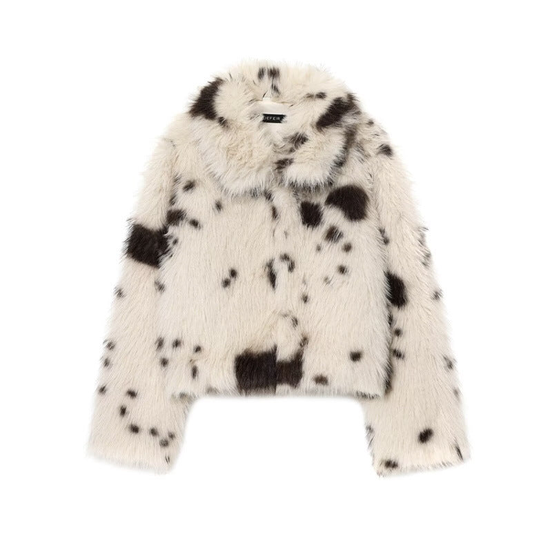 Fur Animal Pattern Coat For Women