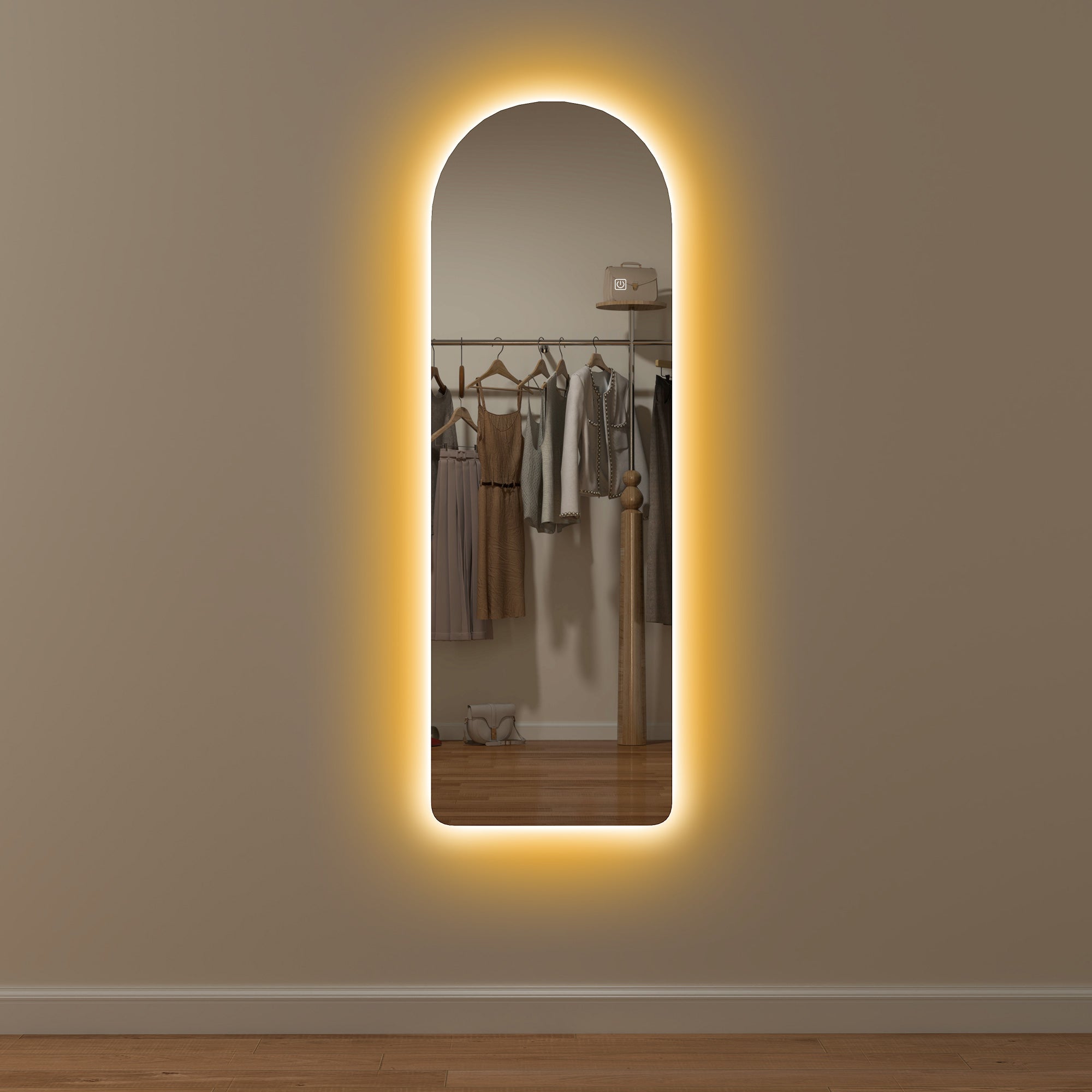120 X 40cm Arch Mirror, With LED Lights