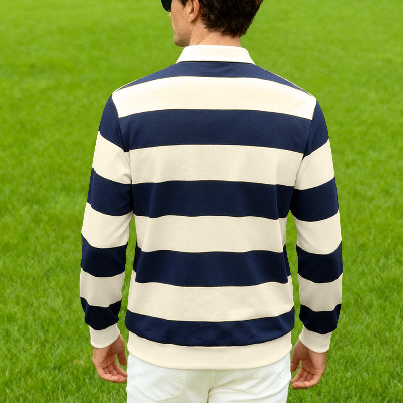 Preppy American Style With A Casual Striped Design
