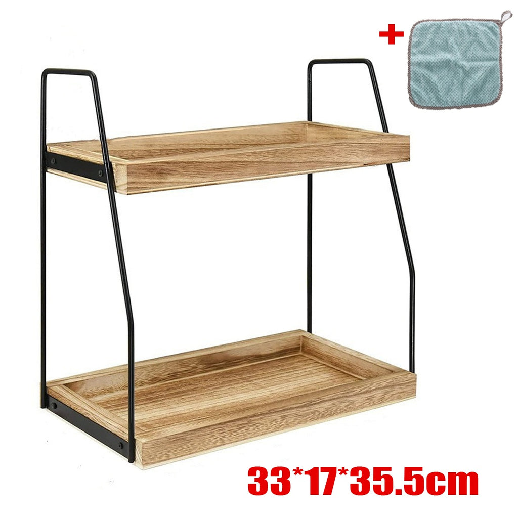 NEW 2 Tier Wooden Shelf Storage Unit Book Plant Stand Bathroom Kitchen Shelving Rack----medium Size