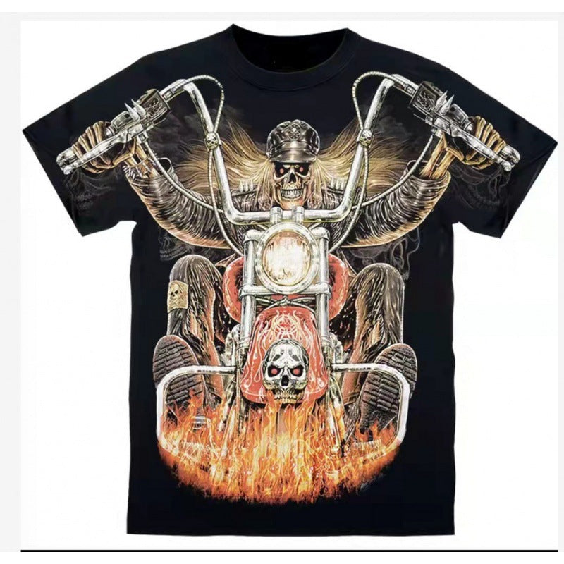 Printed Short-sleeved Leisure Motorcycle