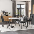 117x68cm Dining Table With 4 Chairs Set, Rectangular Dining Table Modern Kitchen Table Set,Dining Room Chair  Dark Grey Velvet Kitchen Chair,Black Table Legs