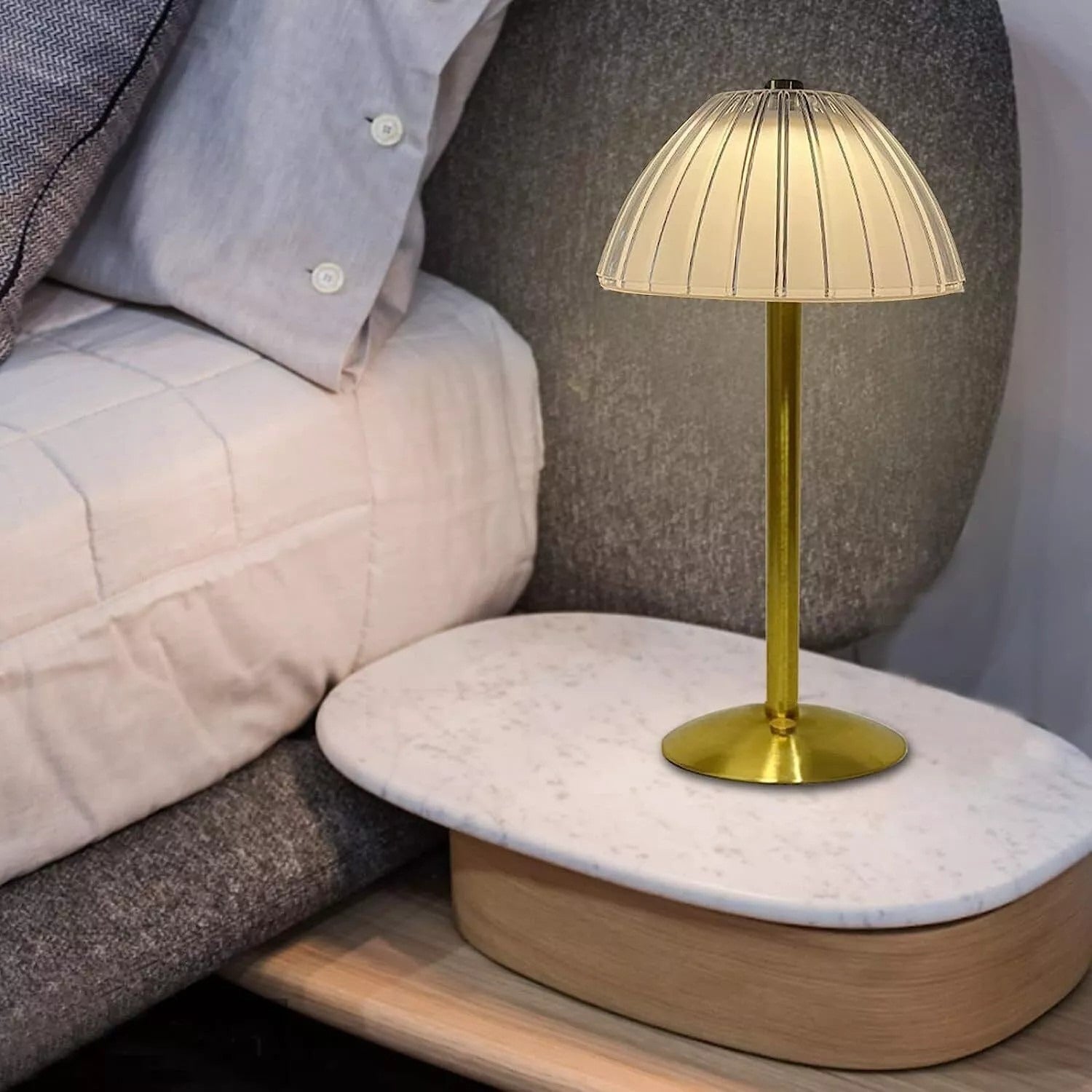 LED Lamp Modern Table Lamp Dimmable Cordless Night Decor Light USB Rechargeable