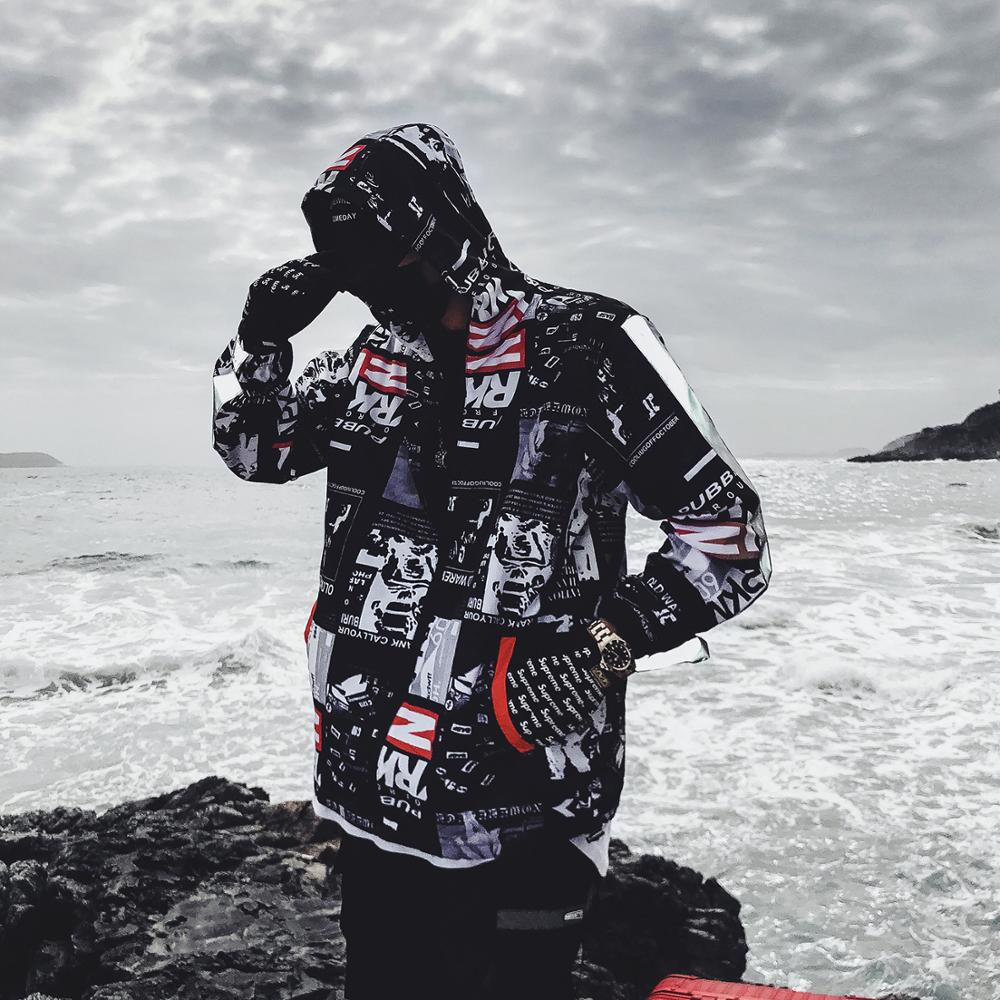 Windbreaker Hip Hop Korean Hooded