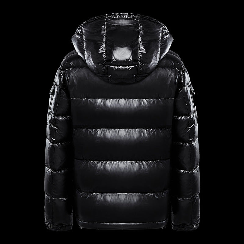 Down Jacket Black Glossy Couples Coat