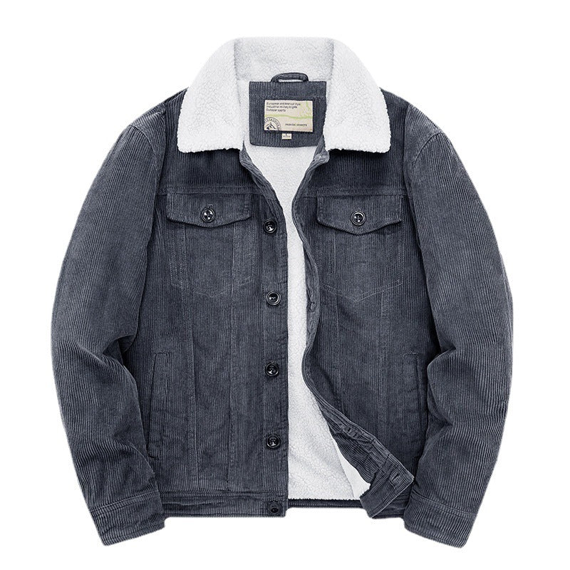 Mens Short, Fleece-lined, Insulated Cotton-padded Coat