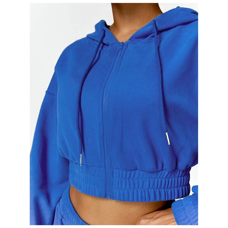 Athleisure Wear Women Gym Outfits Zip Up Coat Gym Sport Hoodies