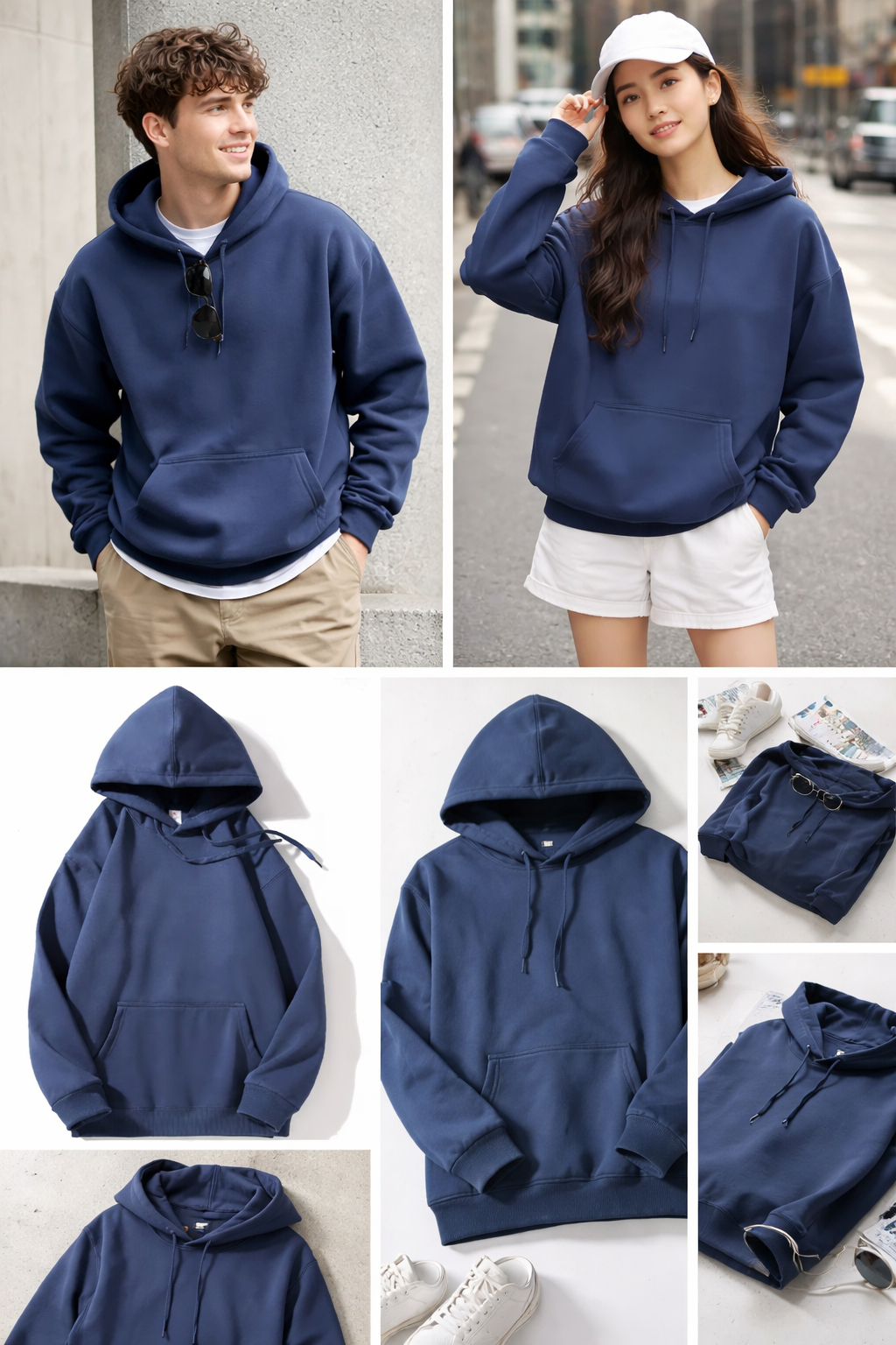 Premium Essential Navy Hoodie