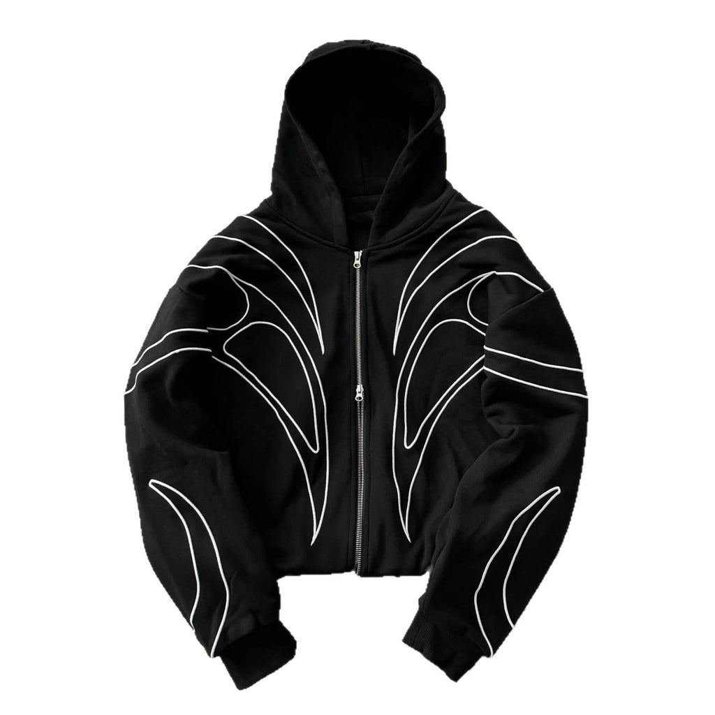 Loose-fitting Trendy Streetwear Hooded Sweatshirt With Embroidery For Women
