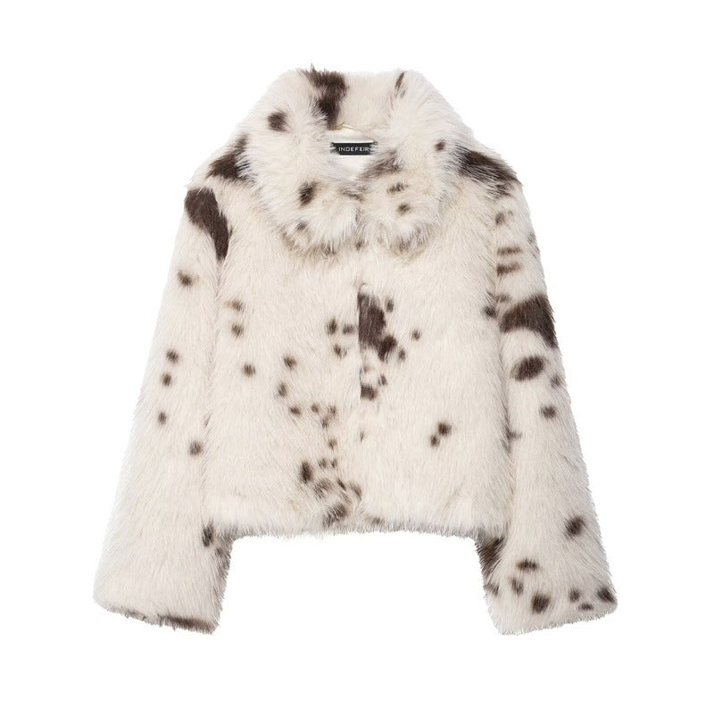 Fur Animal Pattern Coat For Women
