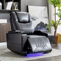 Electric Recliner Chair With USB Charge Port, 360 Swivel Tray Table, Hand In-Arm Storage, Cup Holders, Ambient Lighting - Ambient Lighting Gaming Recliner Chair Home Theat