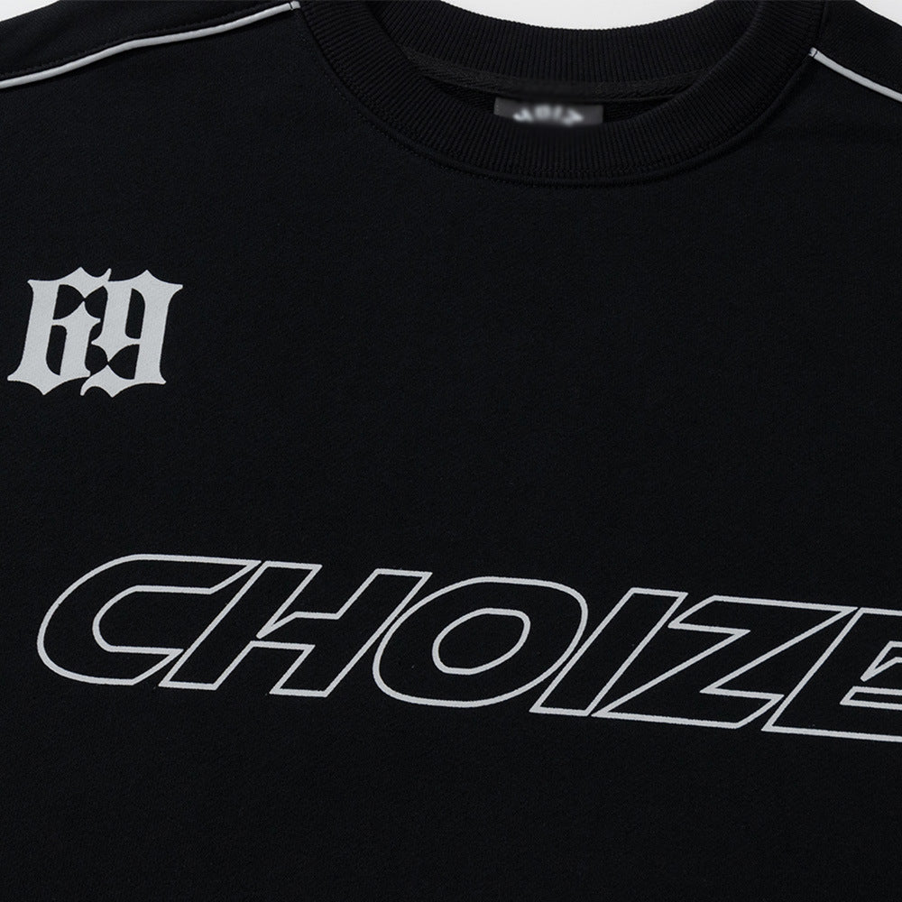 Dark Letters Printed Crew Neck Sweatshirt Men