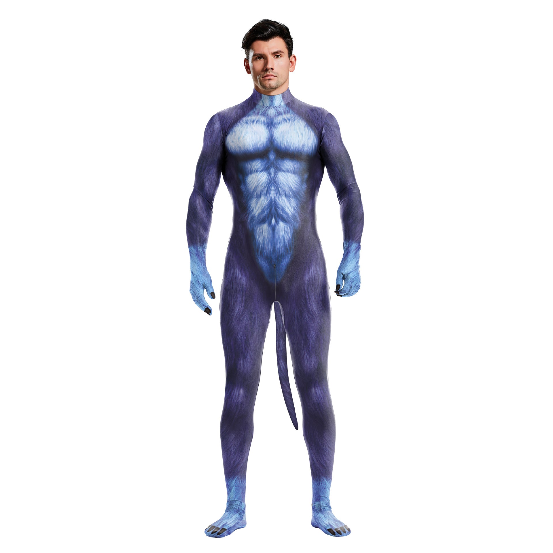 Animal Costume Blue Dog Digital Printing All-inclusive Tight Jumpsuit Performance Wear