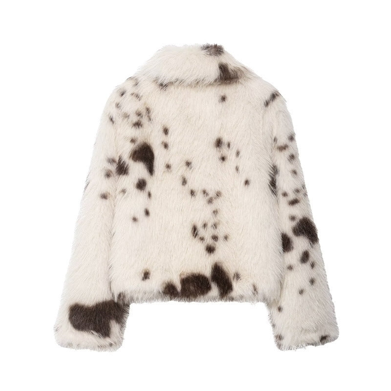 Fur Animal Pattern Coat For Women
