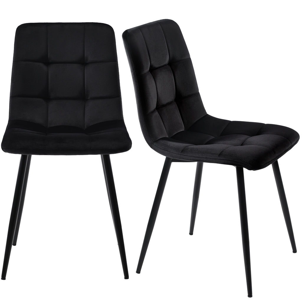 117x68cm Dining Table With 4 Chairs Set, Rectangular Dining Table Modern Kitchen Table Set,Dining Room Chair Black Velvet Kitchen Chair,Black Table Legs