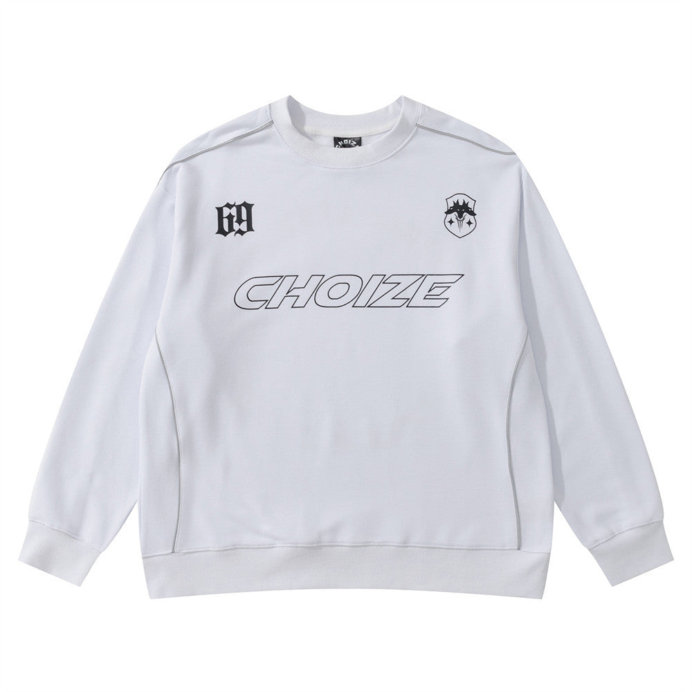 Dark Letters Printed Crew Neck Sweatshirt Men