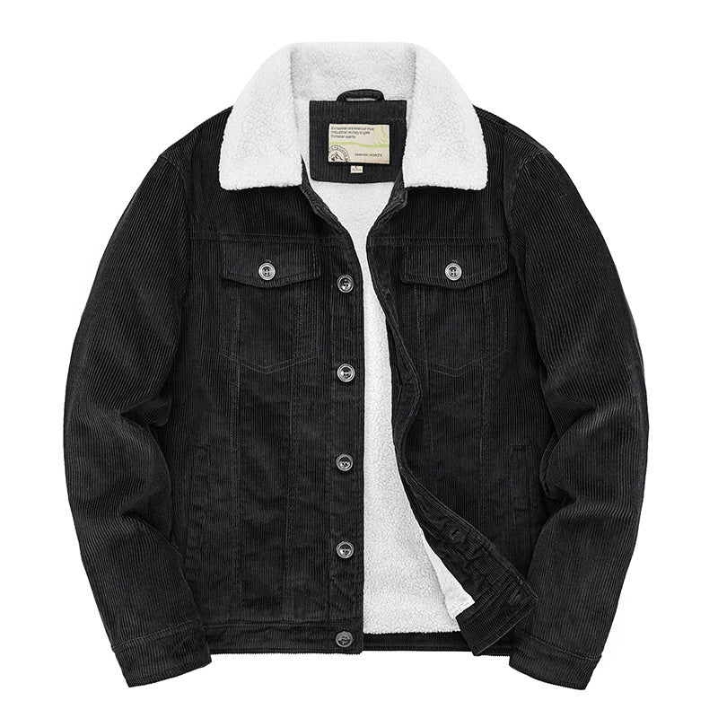 Mens Short, Fleece-lined, Insulated Cotton-padded Coat
