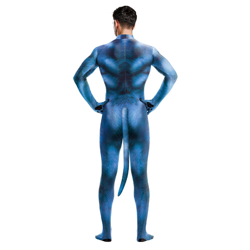 Animal Costume Blue Dog Digital Printing All-inclusive Tight Jumpsuit Performance Wear