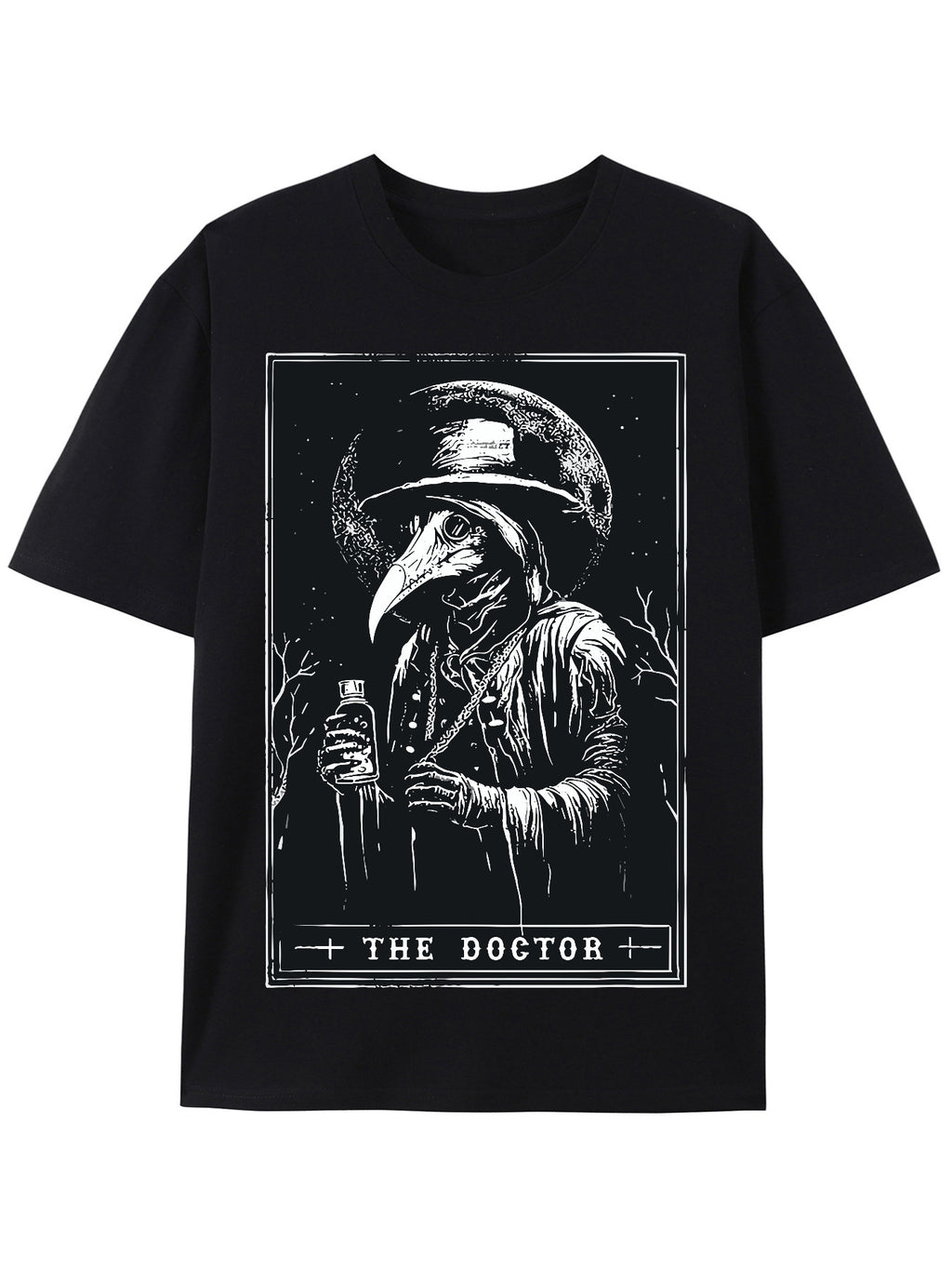 Mens Casual Cotton T-Shirt With Horror And Mystery Print