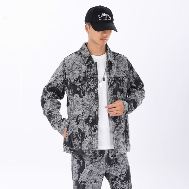 Mens Sophisticated Embossed Denim Jacket For Spring And Autumn In A Casual American Style