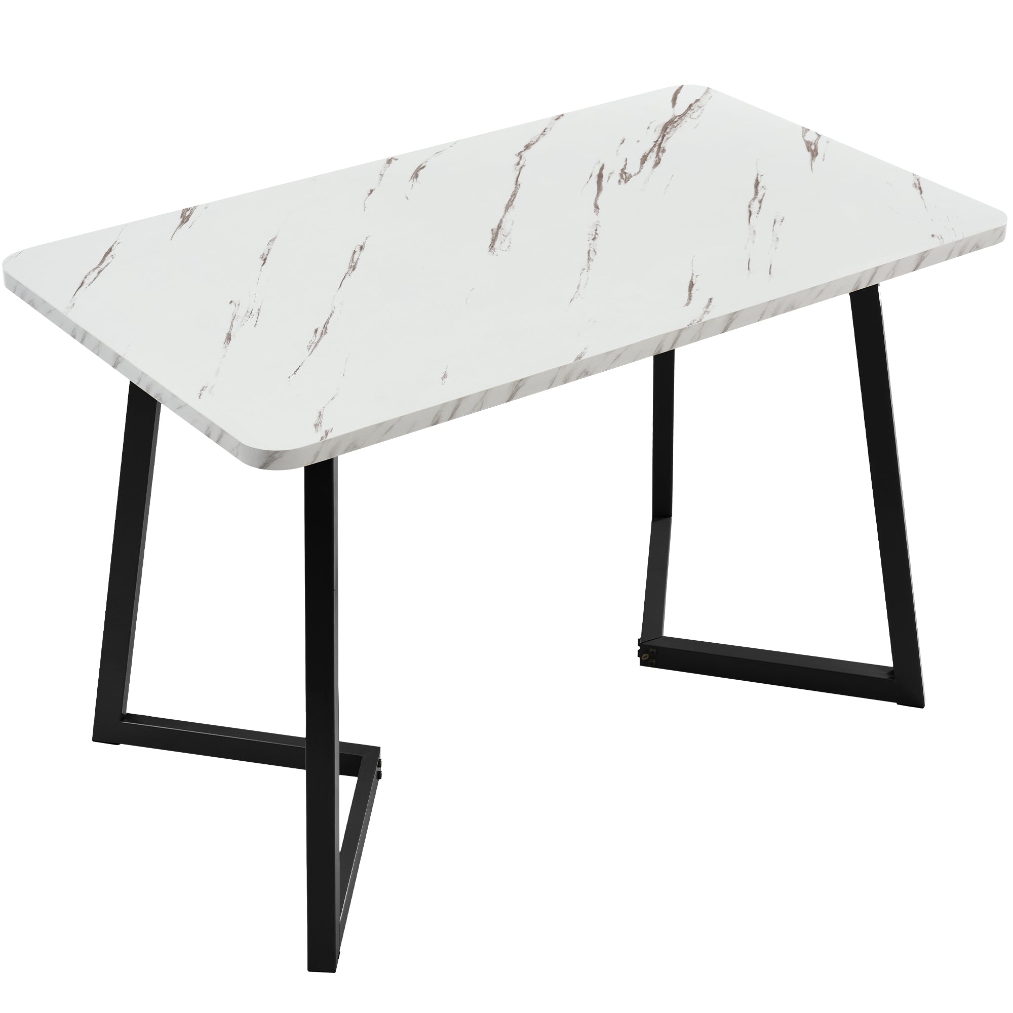 117x68cm Dining Table With 4 Chairs Set, Rectangular Dining Table Modern Kitchen Table Set,Dining Room Chair  Dark Grey Velvet Kitchen Chair,Black Table Legs