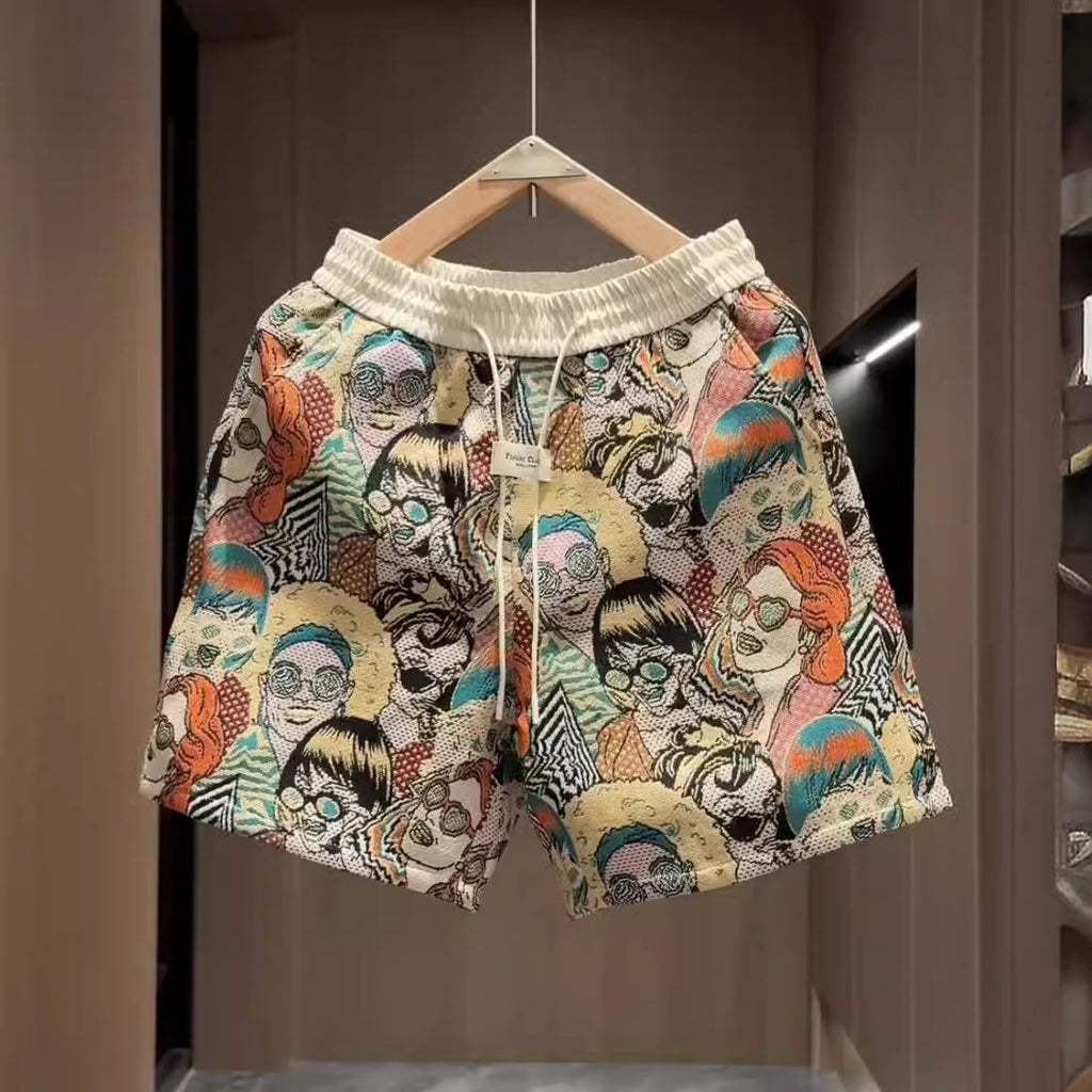 Summer New American Yarn-dyed Jacquard Casual Shorts