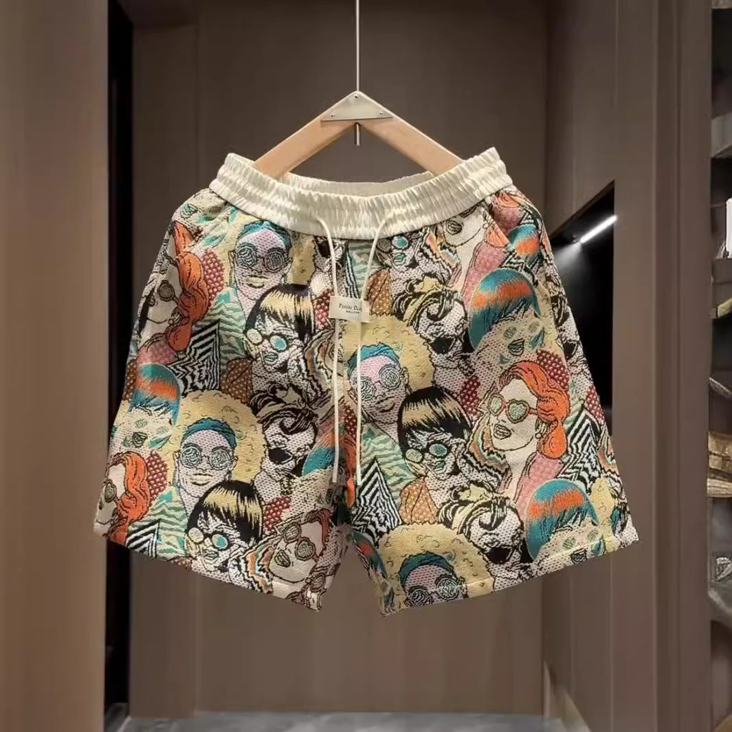 Summer New American Yarn-dyed Jacquard Casual Shorts