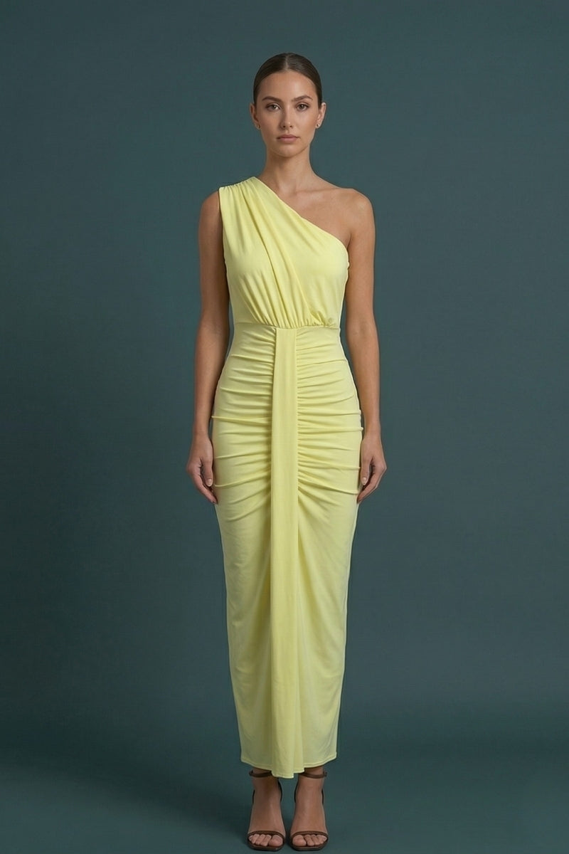 Women's One Shoulder Drape Maxi Dress - Ladies Elegant Maxi Dress Suitable For Evenings And Casual Outings