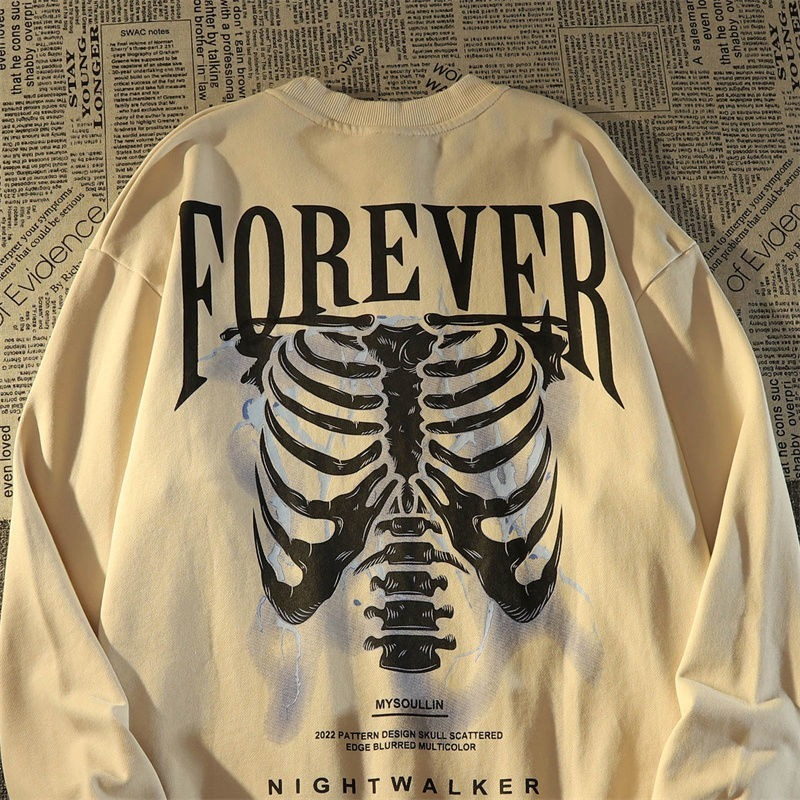 Wash Water Crewneck Hoodie Men's Niche Retro Autumn Couple Top